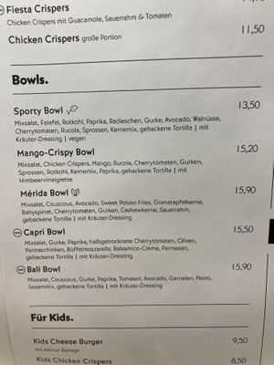 Menu  at el gecco in Schwelm