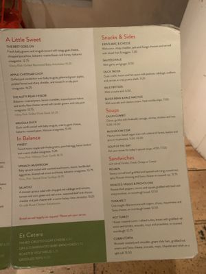 Menu 2 at Vinaigrette in Albuquerque