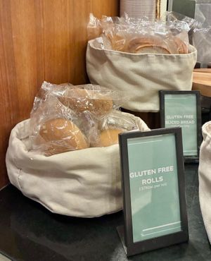 Gluten-free bread  at Podium Restaurant and Bar in Manchester