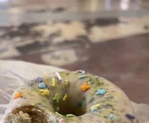 Old fashioned strawberry donut  at Revolution Bakery in Santa Fe