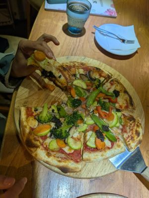 Veggie pizza #Veganuary at Hungry Buddha - Maybe closed in Shaxi