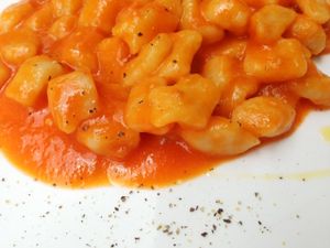 Vegan potato gnocchi in fresh tomato sauce at Hungry Buddha - Maybe closed in Shaxi