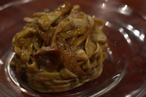 Handmade tagliatelle with local Porcini mushrooms from Shaxi Valley, Yunnan at Hungry Buddha - Maybe closed in Shaxi