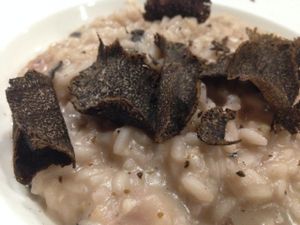 Italian risotto with fresh strawberries, homemade seasoned cheese, local Shaxi truffles at Hungry Buddha - Maybe closed in Shaxi