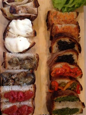 Hungry Buddha's mix starter served on sour dough rustic bread at Hungry Buddha - Maybe closed in Shaxi