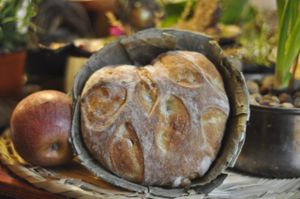 Heart bread: made of water, flour, love and sour dough at Hungry Buddha - Maybe closed in Shaxi