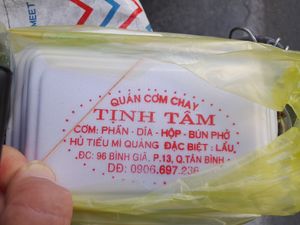 Information on my take away packaging at Tịnh Tâm in Ho Chi Minh City