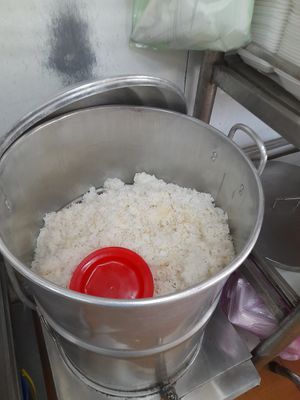 Massive pot of rice at Tịnh Tâm in Ho Chi Minh City