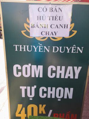 Sign outside at Thuyền Duyên in Ho Chi Minh City