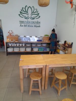 Inside. Buffet selection is at the back of the restaurant at Thuyền Duyên in Ho Chi Minh City