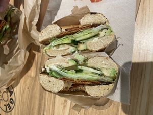 Vegan bacon and avocado bagel 🤤  at Green Bagel Cafe in Avignon