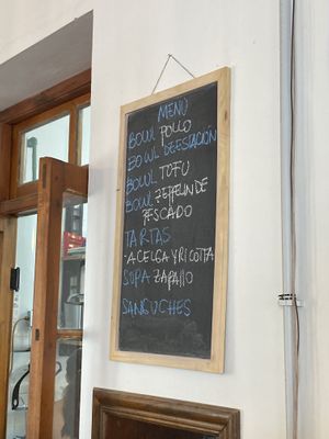 Lunch menu board  at Fibra - La Semillería in Viedma