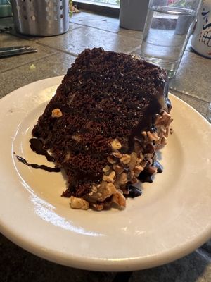 Chocolate turtle cake !!  at French Meadow Bakery & Cafe in Minneapolis