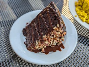 Chocolate turtle cake at French Meadow Bakery & Cafe in Minneapolis