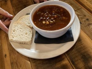 Vegan chilies  at French Meadow Bakery & Cafe in Minneapolis