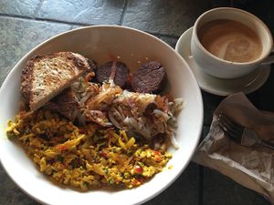 Vegan breakfast platter  at French Meadow Bakery & Cafe in Minneapolis