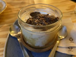Creme de cacahuetes dessert at Entre Pedras in Santiago De Compostela
