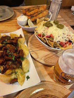 fish and chips, nachos etc  at Entre Pedras in Santiago De Compostela