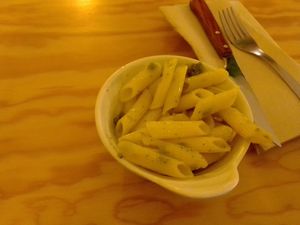 Penne al pesto at Entre Pedras in Santiago De Compostela