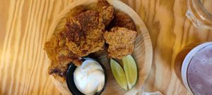 Breaded mushrooms at Entre Pedras in Santiago De Compostela
