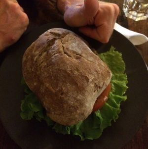 lentils burger  at Entre Pedras in Santiago De Compostela