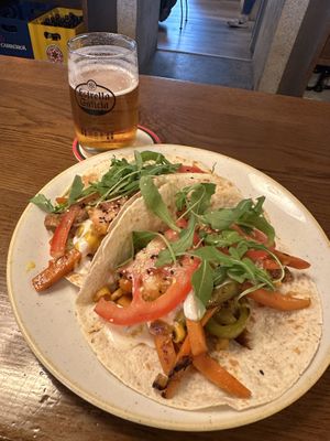 Seitan and veggie fajitas  at Entre Pedras in Santiago De Compostela