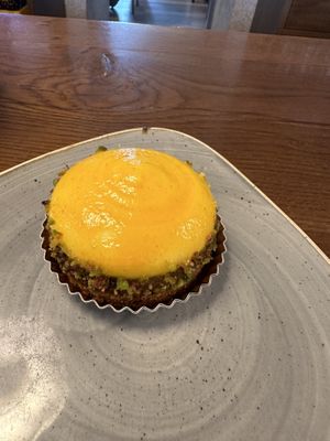 Lemon tart  at Entre Pedras in Santiago De Compostela