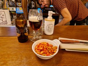 A little appetizer: pastasalad at Entre Pedras in Santiago De Compostela