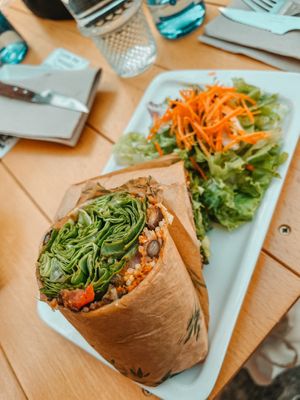 Durrum burrito with beans  at Entre Pedras in Santiago De Compostela