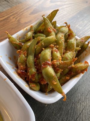Spicy Garlic Edamame   at Hana Asian Fusion, Sushi & Bar in Johnson City
