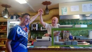 The Owner celebrating welcoming his Guests  at Pittaria in Solothurn