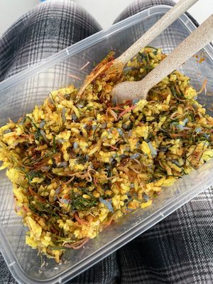 The nasi ulam after it has been mixed up at OHS Evergreen Food - Mameya - 豆家 in Penang