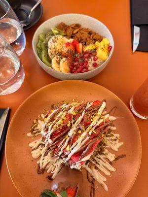 Valentine's Day Pancake Special and Vegan Yogurt Bowl at Branco Nafplio in Nafplion