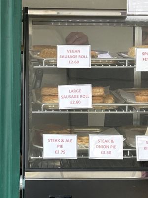 Vegan sausage roll (hot or cold)  at Marshalls Bakers & Confectioners in Hebden Bridge
