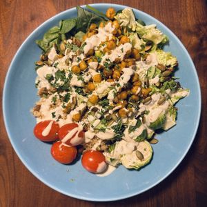 Warm Brussel Tahini Bowl (meal kit)  at Sorry I've Got Plants in Toronto