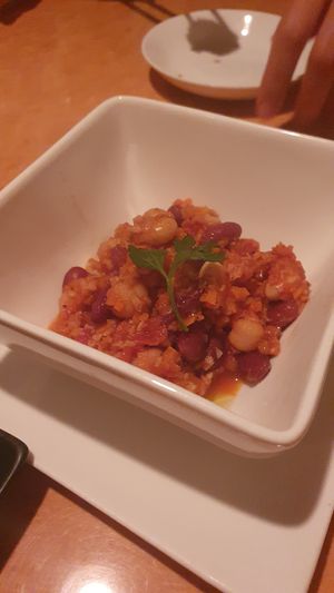 Spicy beans at Organic Plus in Sapporo