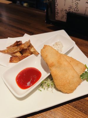 Vegan fish and chips  at Organic Plus in Sapporo