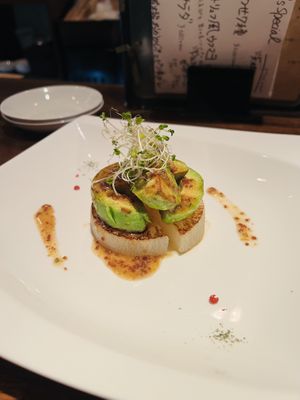 Daikon avocado steak  at Organic Plus in Sapporo