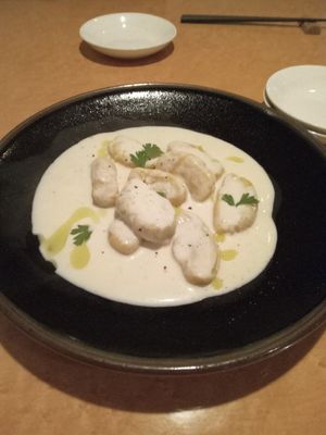 Gnocchi in blue cheese sauce at Organic Plus in Sapporo