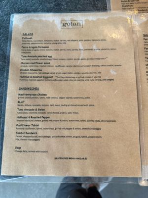 menu - front at Gotan Hoboken in Hoboken