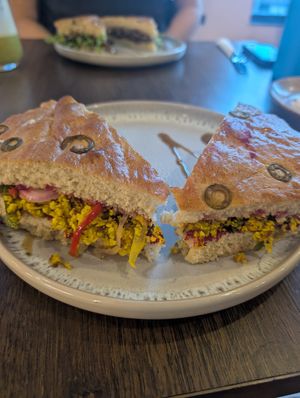 Scrambled tofu sandwich at Knead Artisanal Bakery in Nairobi