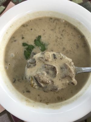 Mushroom soup at Robin's Restaurant in Cambria