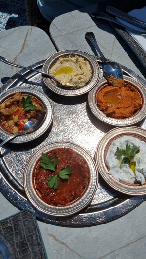 Mezzo platter at Queb Rooftop Restaurant Sultanahmet in Istanbul