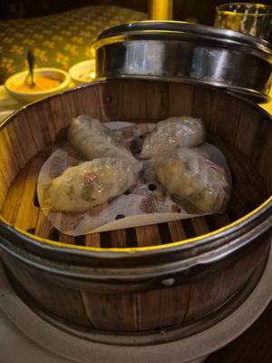 Rice crystal vegetable and peanut dumpling at The Dimsum Room in Mumbai