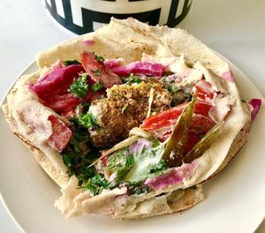Falafel and hummus sandwich at Falafel Frayha - Al Barsha in Dubai