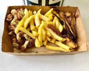 Fried vegetable plate at Falafel Frayha - Al Barsha in Dubai