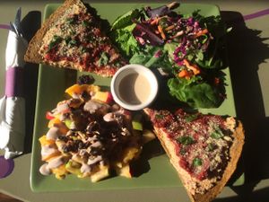 pizza! at Healthy Sins Vegan Cafe in Lockport