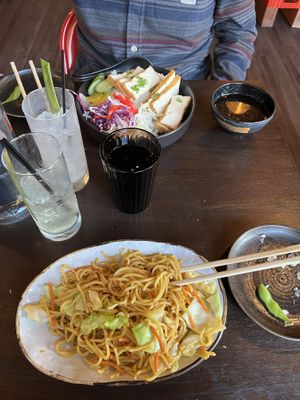 Five spice tofu and veggie yakisoba  at Yokocho Izakaya in Bend