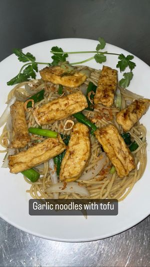Tofu garlic noodles  at Pho Vina in Anaheim