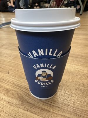 Cute coffee cup!  at Vanilla Gorilla Cafe in New York City